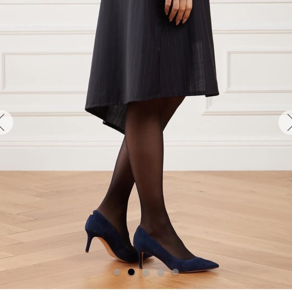 NWOT Lauren Ralph Lauren Deep Blue Suede Kitty Heels in size 6.5